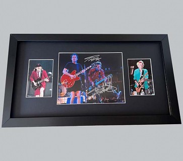 Angus Young & Keith Richards Signed Colour Concert Photo
