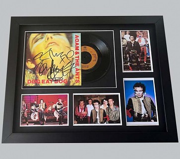 Adam & The Ants "Dog Eat Dog" Signed 7" Record Sleeve + 7" Record & 4 Colour Photos