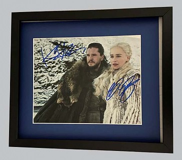Game Of Thrones Jon Snow & Daenerys Photo Signed by Kit and Emilia