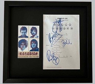 Kasabian "Hounds of Love" Signed Song Sheet + Concert Poster