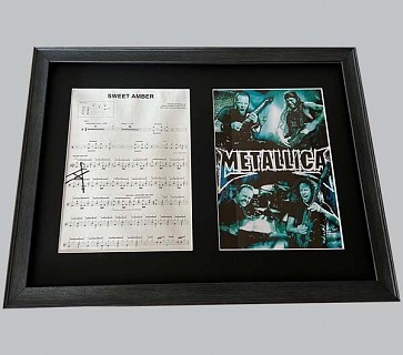 Metallica "Sweet Amber" Signed Music Sheet + Colour Poster