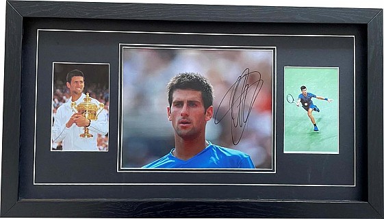 Novak Djokovic Signed Colour Photo + 2 Photos