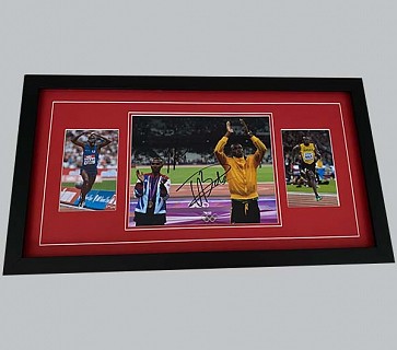 Mo Farah & Usain Bolt Signed Colour Photo + 2 Photos
