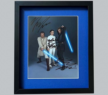 Star Wars Colour Photo Signed by McGregor, Portman & Christensen