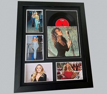 Mariah Carey "Vision of Love" Signed 7" Record Sleeve + 7" Record & 4 Colour Photos