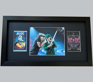 AC/DC Colour Concert Photo Signed by Brian & Angus + 2 Colour Posters