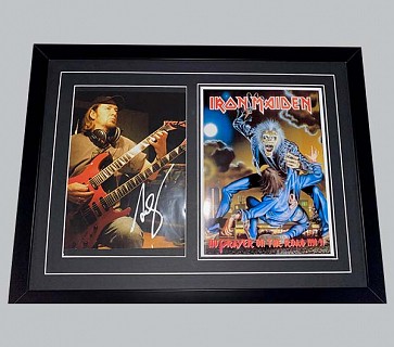 Iron Maiden - Adrian Smith Signed Colour Photo + Colour Poster