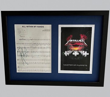 Metallica "All Within My Hands" Song Sheet Signed by Kirk Hammett + Poster