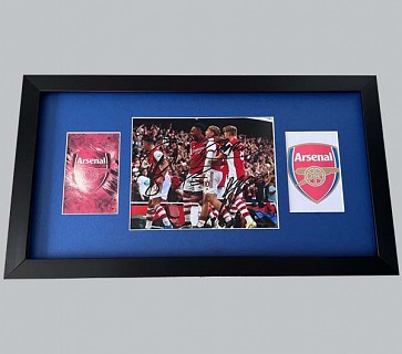 Arsenal Colour Photo Signed by Xhaka, Aubameyang, Odegaard & Smith Rowe + 2 Postcards