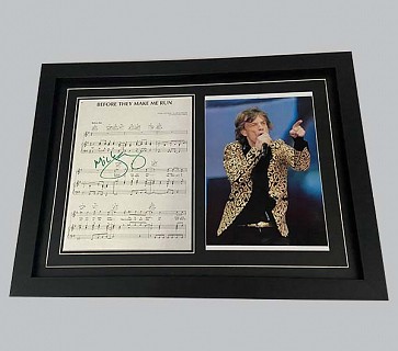 Rolling Stones "Before They Make Me Run" Song Sheet Signed by Mick Jagger + Concert Photo