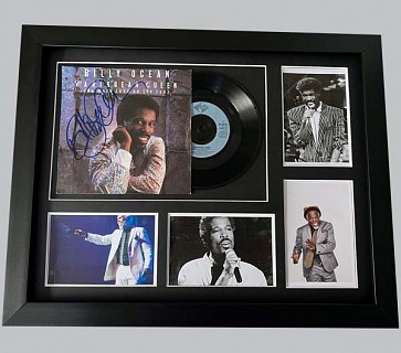 Billy Ocean "Caribbean Queen" Signed 7" Record Sleeve + 7" Record & 4 Photos