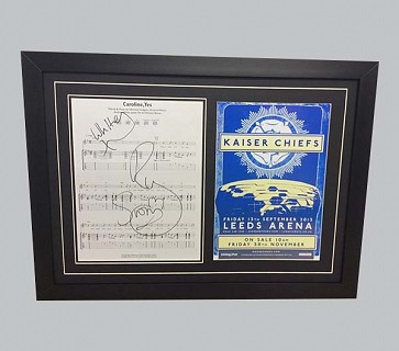 Kaiser Chiefs "Caroline, Yes" Signed Song Sheet + Concert Poster