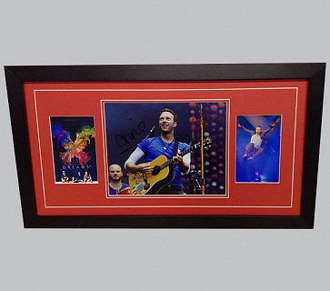 Coldplay Colour Photo Signed by Chris + Poster & Photo