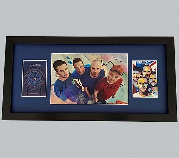 Coldplay Signed Colour Photo + 2 Colour Posters