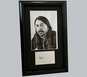 Dave Grohl Signed Postcard + Black & White Photo