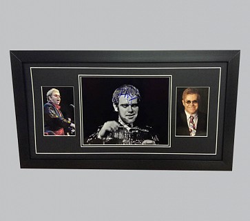 Elton John Signed B&W Photo + 2 Colour Photos