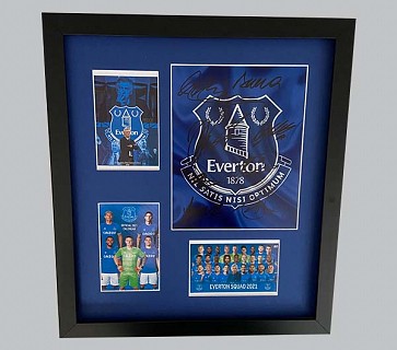 Everton Multi-Signed Colour Photo + 3 Colour Photos