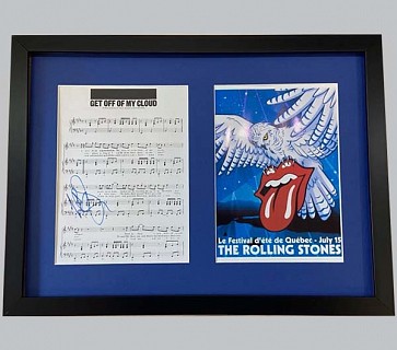 Rolling Stones "Get Off Of My Cloud" Song Sheet Signed by Mick Jagger + Poster