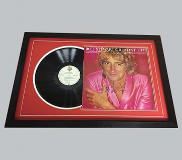 Rod Stewart "Greatest Hits" Signed Album Record Sleeve + Vinyl Record