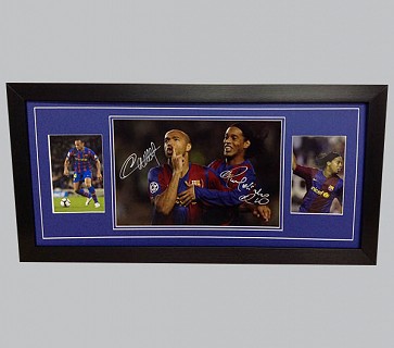 Thierry Henry & Ronaldinho Signed Photo + 2 Photos