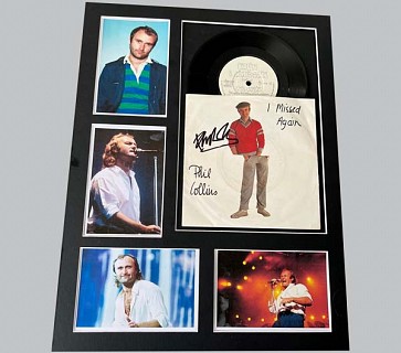 Phil Collins "I Missed Again" Signed 7" Record Sleeve + 7" Record & 4 Colour Photos