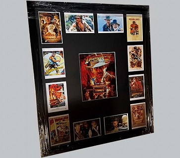 Indiana Jones Colour Poster Signed by Harrison Ford + 8 Colour Postcards & 4 Colour Photos