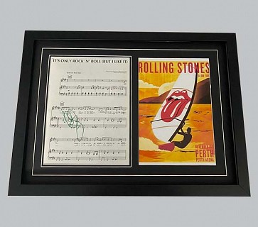 Rolling Stones "It's Only Rock 'N' Roll (But I Like It)" Music Sheet Signed by Charlie Watts