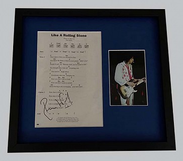 Rolling Stones "Like A Rolling Stone" Song Sheet Signed by Ronnie Wood + Concert Photo