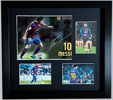 Lionel Messi Signed Barcelona FC Colour Photo + 3 Photos