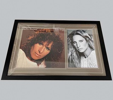 Barbara Streisand "Love Songs" Signed Record Sleeve + Black & White Photo