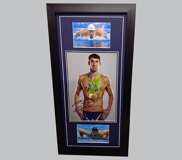 Michael Phelps Signed Colour Photo + 2 Colour Photos