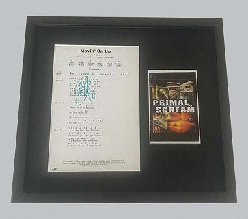 Primal Scream "Movin' On Up" Signed Song Sheet + Colour Poster
