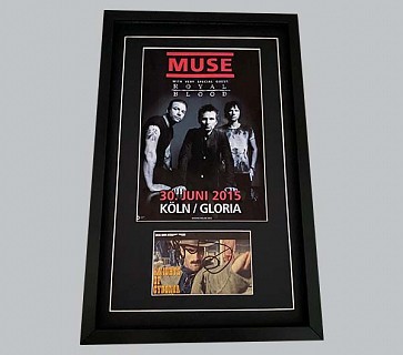 Muse "Knights of Cydonia" Postcard Signed by Matt Bellamy + Concert Poster