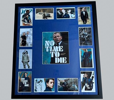 James Bond "No Time To Die Poster" Signed by Daniel Craig + 4 Postcards & 8 Photos