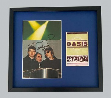Oasis Photo Signed by Noel & Bonehead + Concert Poster