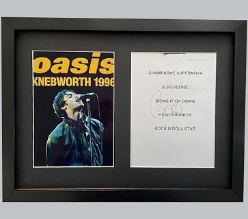 Oasis Poster Signed by Liam + "Knebworth 1996" Poster