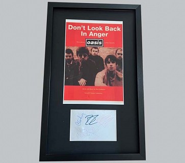 Oasis Signed Postcard + "Don’t Look Back in Anger" Poster