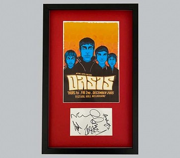 Oasis Signed Postcard + "Festival Hall" Concert Poster