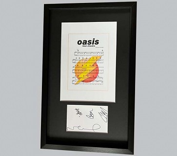 Oasis Signed Postcard + "She's Electric" Music Sheet