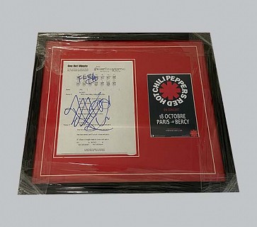 Red Hot Chili Peppers "One Hot Minute" Signed Song Sheet + Poster