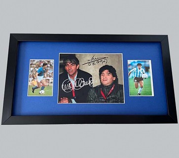 Paolo Rossi & Diego Maradona Signed Colour Photo + 2 Colour Photos