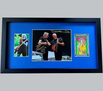 Pink Floyd - Roger Waters & Dave Gilmour Signed Photo + Colour Photo & Poster