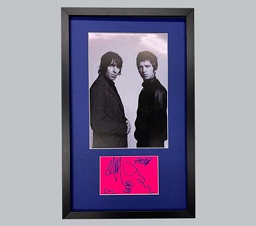 Oasis Signed Postcard + Liam & Noel B&W Photo