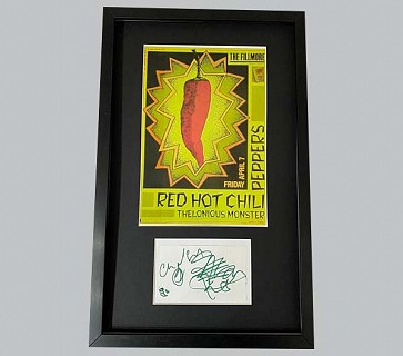 Red Hot Chili Peppers Signed Postcard + Concert Poster