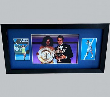 Serena Williams & Roger Federer Signed Colour Photo + 2 Photos