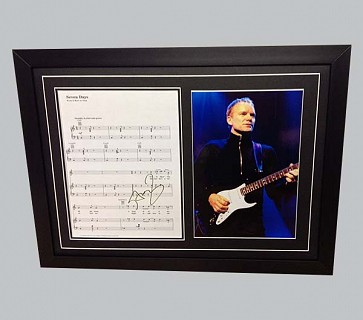 Sting "Seven Days" Signed Music Sheet + Concert Photo