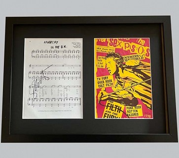 Sex Pistols "Anarchy in The U.K." Song Sheet Signed by Glen Matlock + Colour Poster