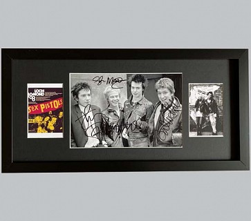 Sex Pistols Black & White Signed Photo + Poster & Photo