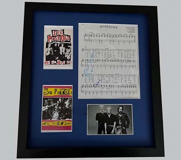 Sex Pistols "Problems" Song Sheet Signed by Steve Jones + 2 Posters & Photo