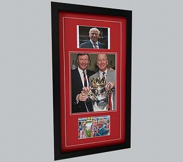 Alex Ferguson & Bobby Charlton Signed Colour Photo + 2 Photos